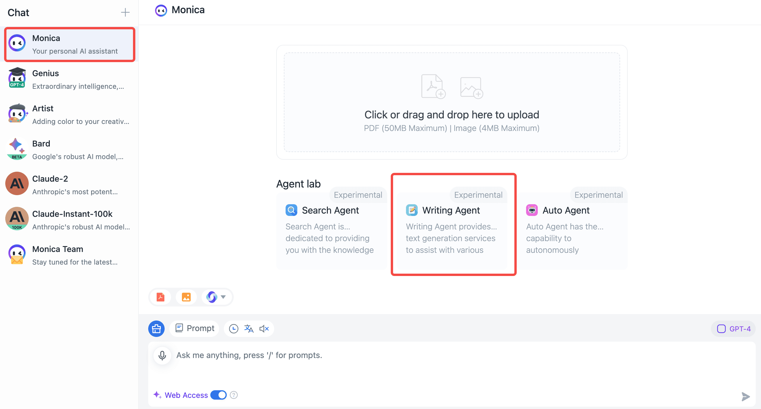 Monica Writing Agent A better, 10x faster way to write